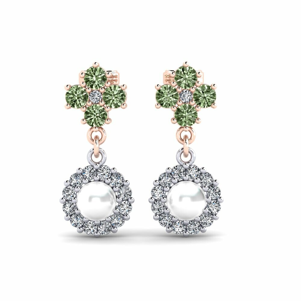 Groene Diamant Dames Oorbellen Exilian