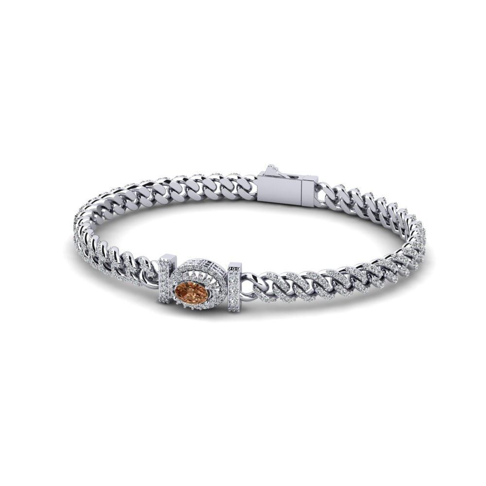 Ovalado Diamante marrón Pulsera Atmanot