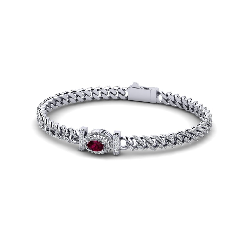 Ovalado Granate Rodolita Pulsera Atmanot