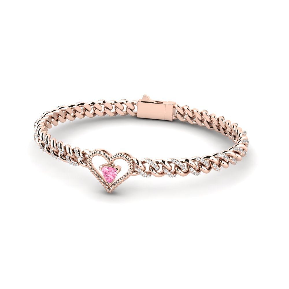 Elegant Gold and Pink Women\'s Bracelet Rhodonite Bracelet | Pink and Gold Beaded Leather Wrap | Treehut main image 3