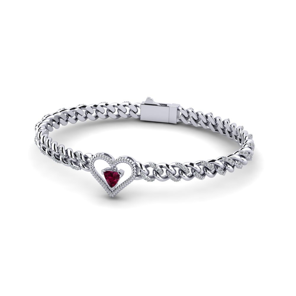 Trillion Rhodolite Garnet Women's Bracelet Barled