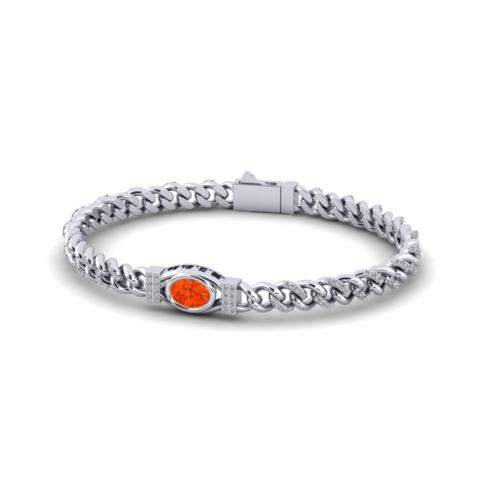 Oval Fire Opal Women's Bracelet Contalistion