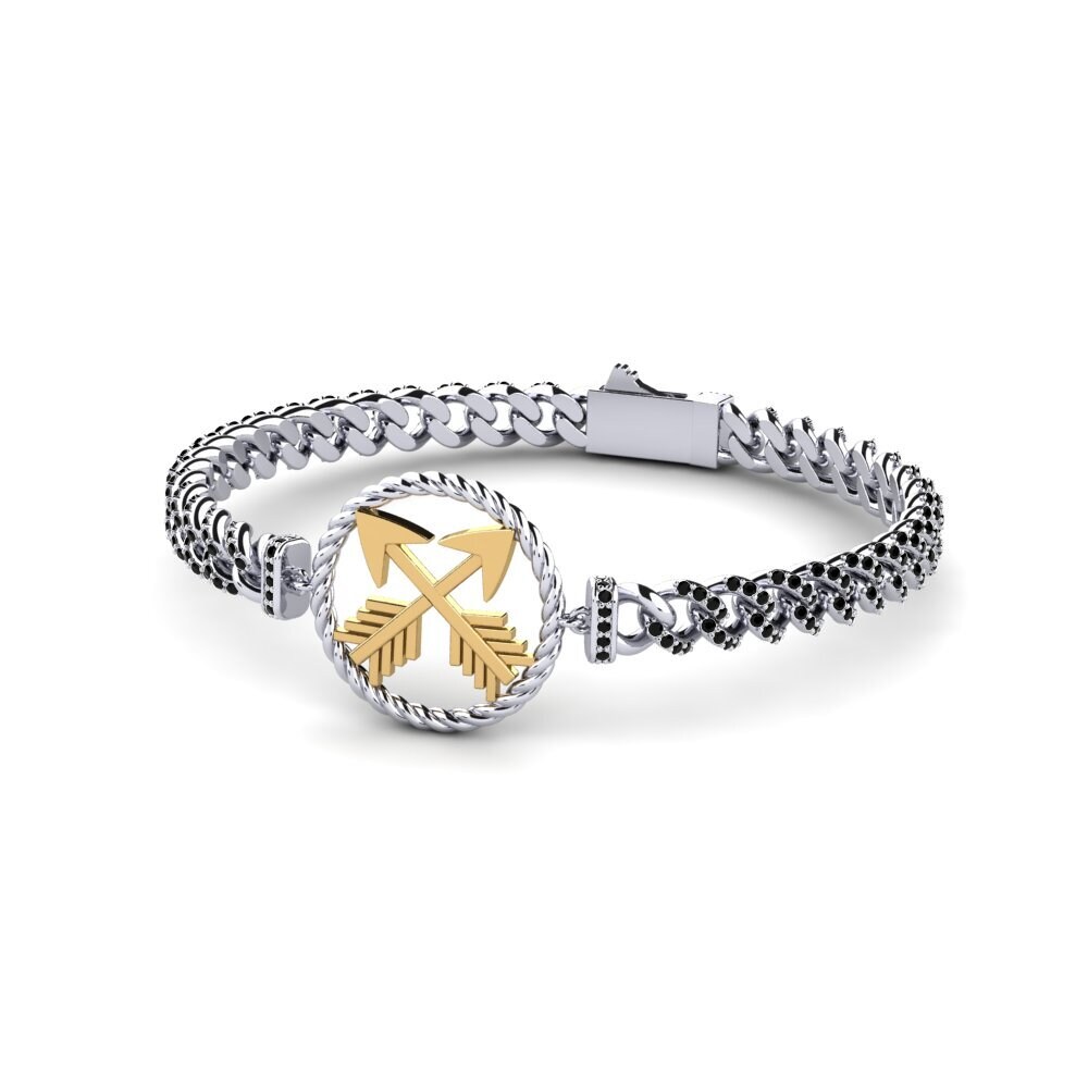 9ct White & Yellow Gold Black Diamond Women's Bracelet Destinali