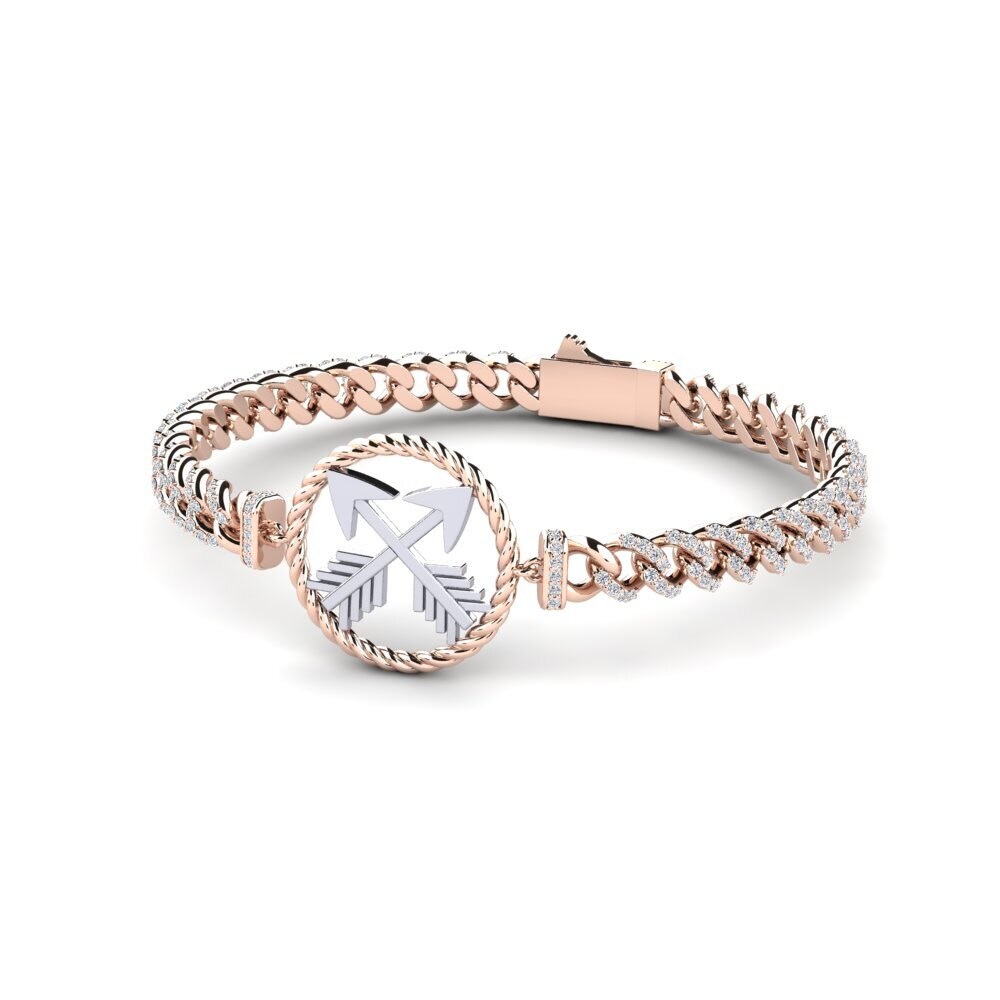 14ct Rose & White Gold Diamond Women's Bracelet Destinali