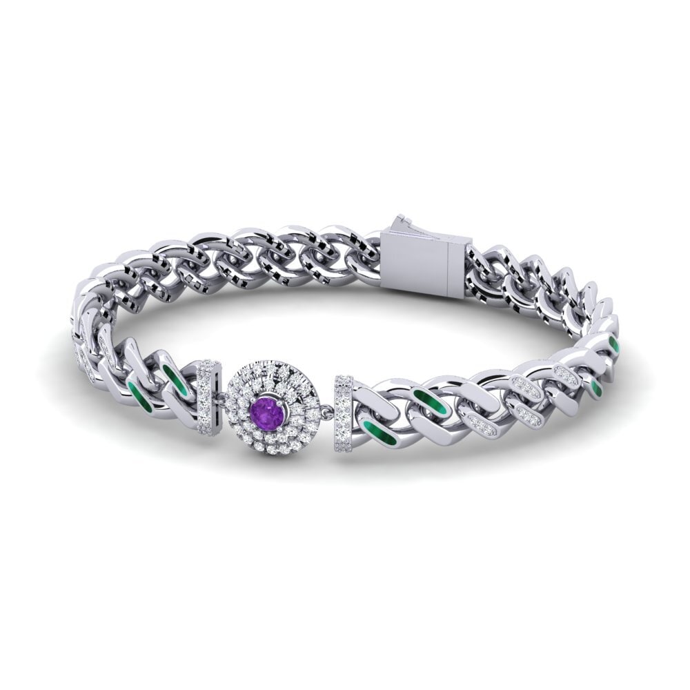 Round Amethyst Women's Bracelet Enandisas