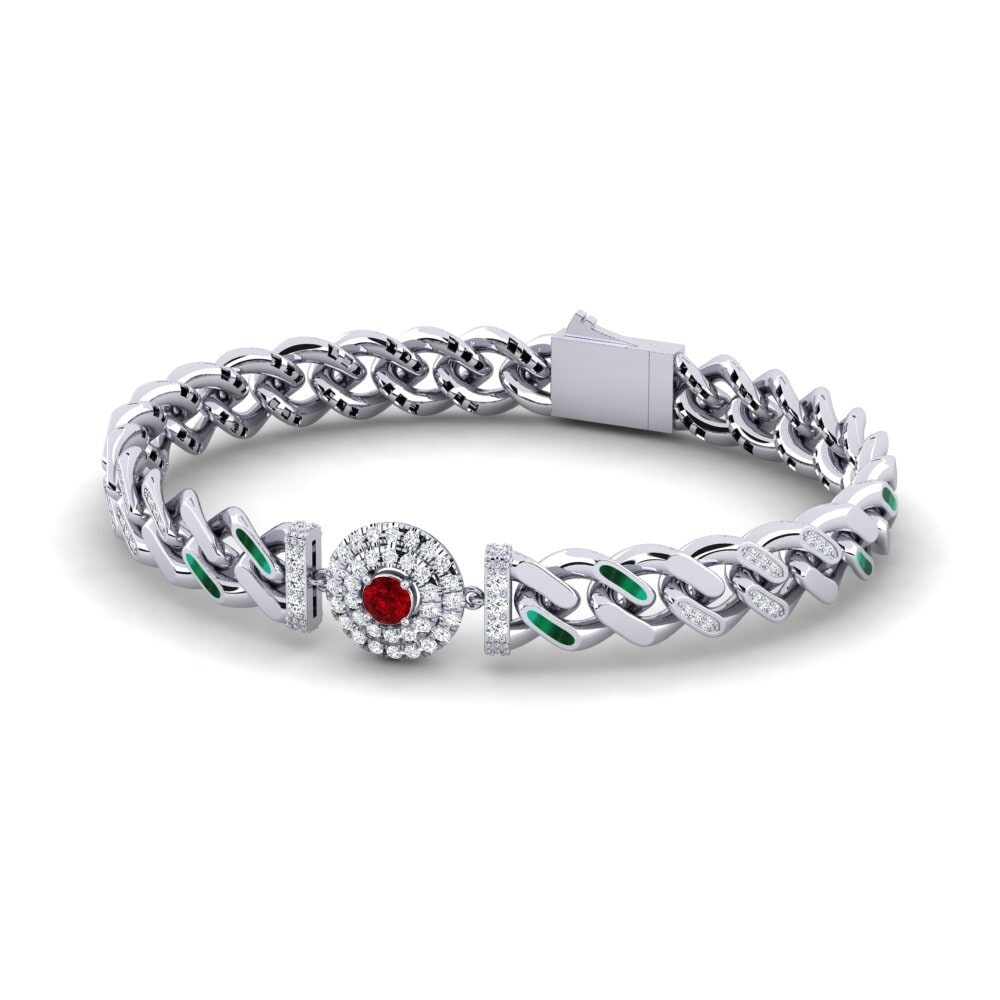 Zircone Rouge Bracelet pour femme Enandisas