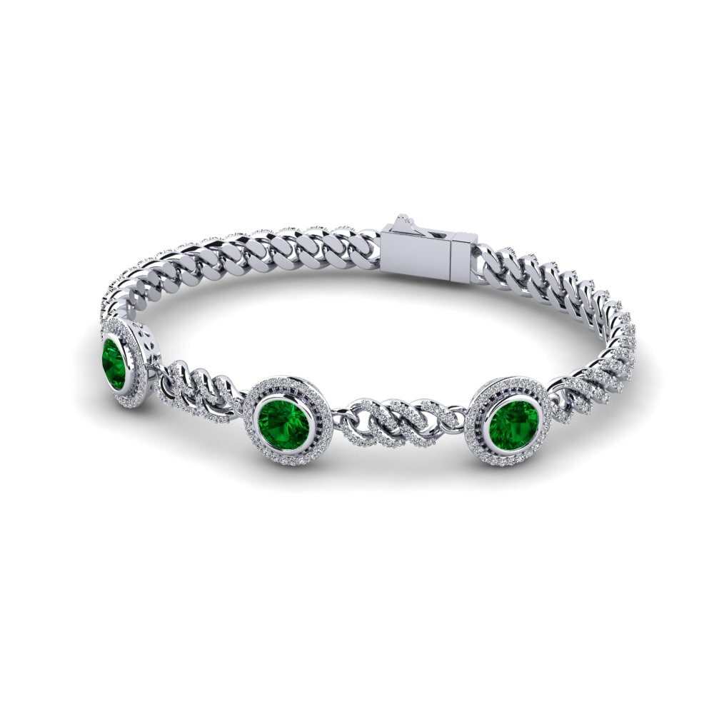 Green Zirconia Women's Bracelet Fopyuns