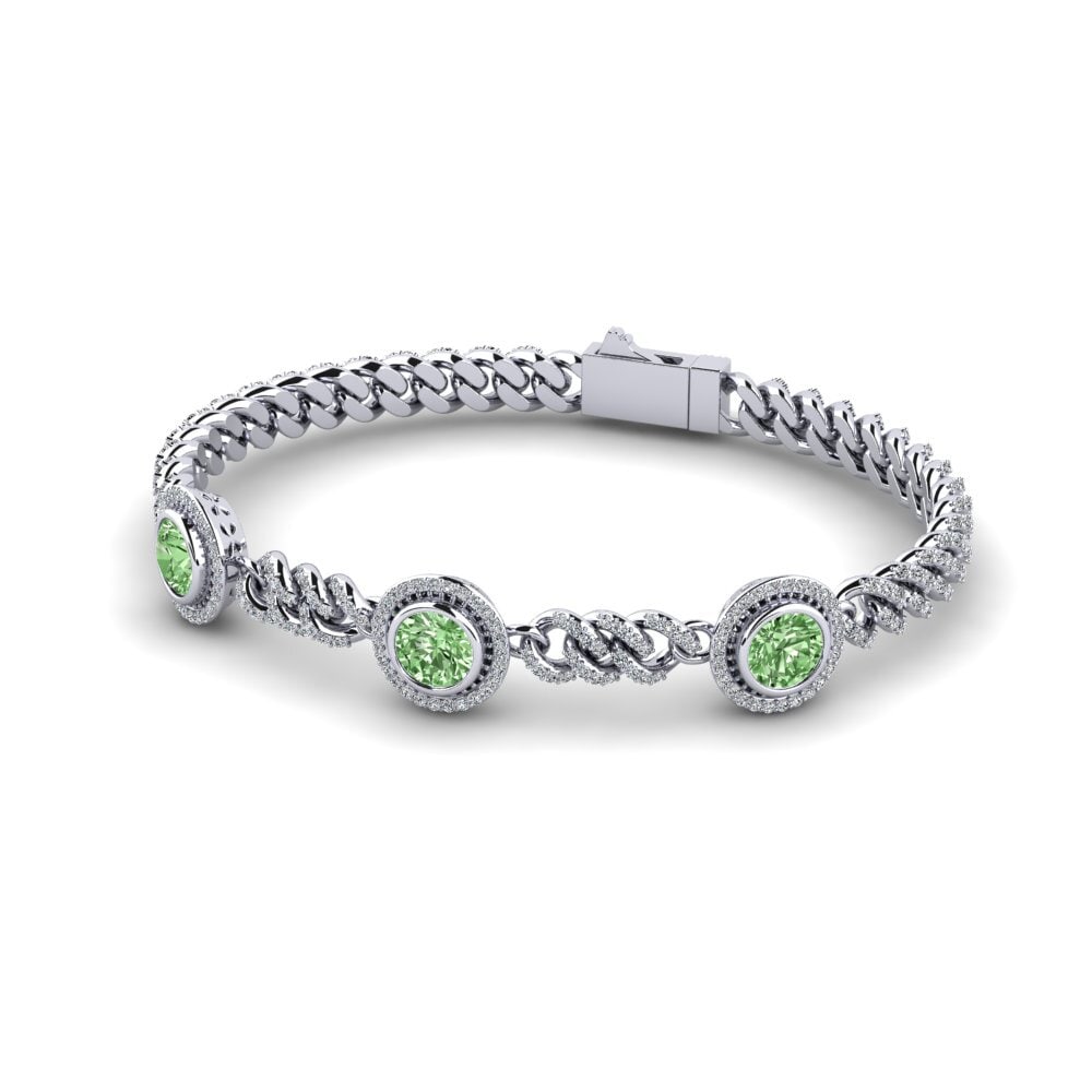 Diamante Verde Pulsera de Mujer Fopyuns