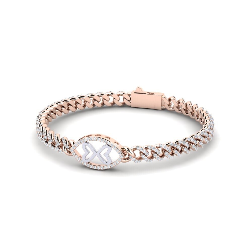 14ct Rose & White Gold Diamond Women's Bracelet Glamers