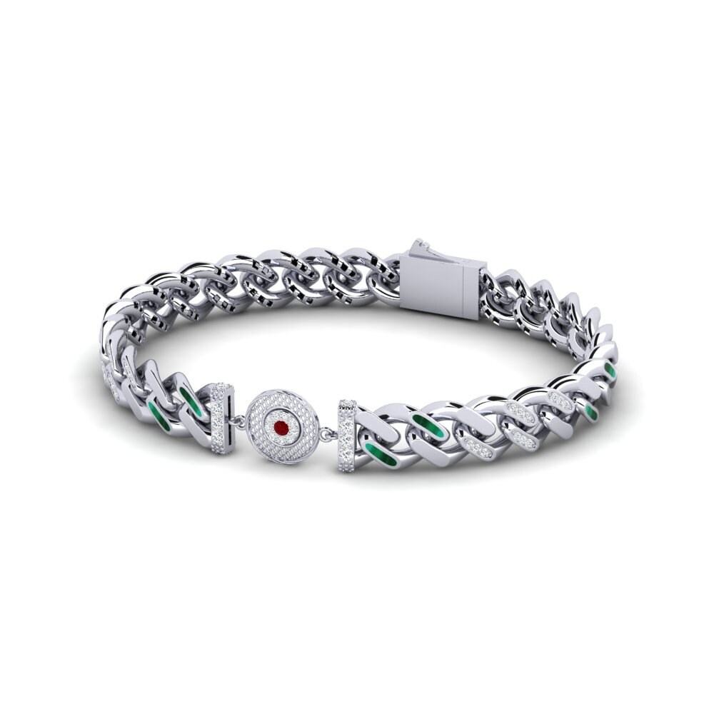 Zircone Rouge Bracelet pour femme Glomtom