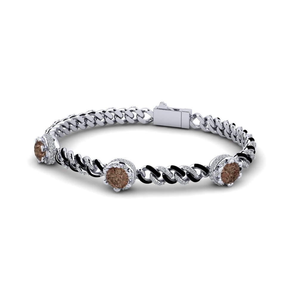 Cuban Link Chain Smoky Quartz Bracelets