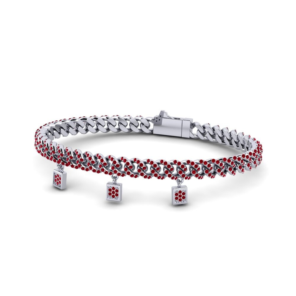 Zircone Rouge Bracelet pour femme Harpul