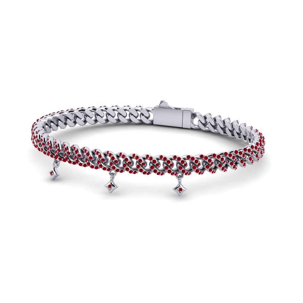 Zircone Rouge Bracelet pour femme Hastei