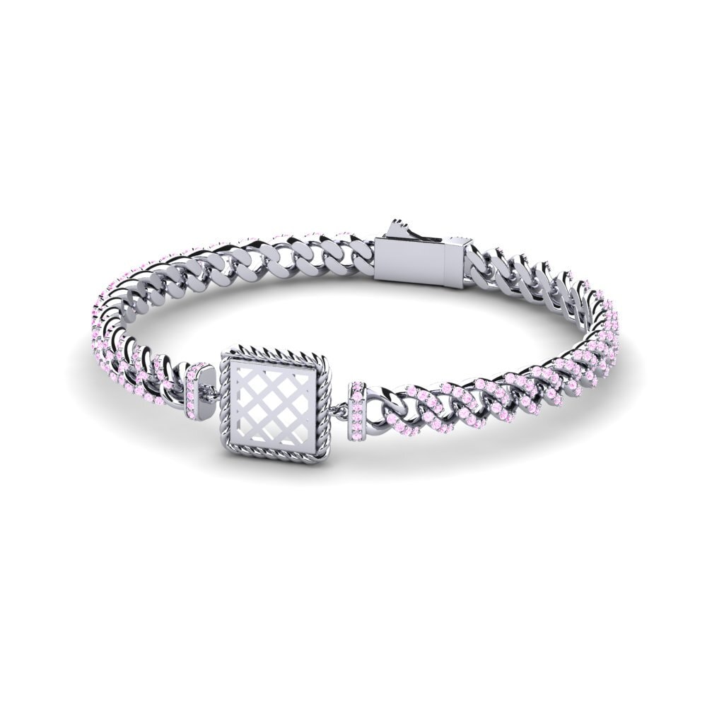 Round Pink Sapphire Women's Bracelet Hbers
