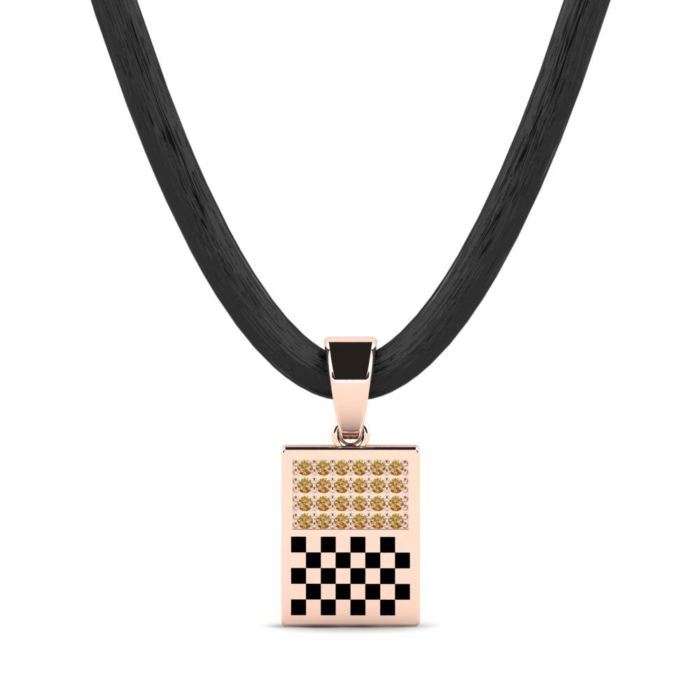 Rotgold 585 Brauner Diamant Herren-Anhänger Cereollse