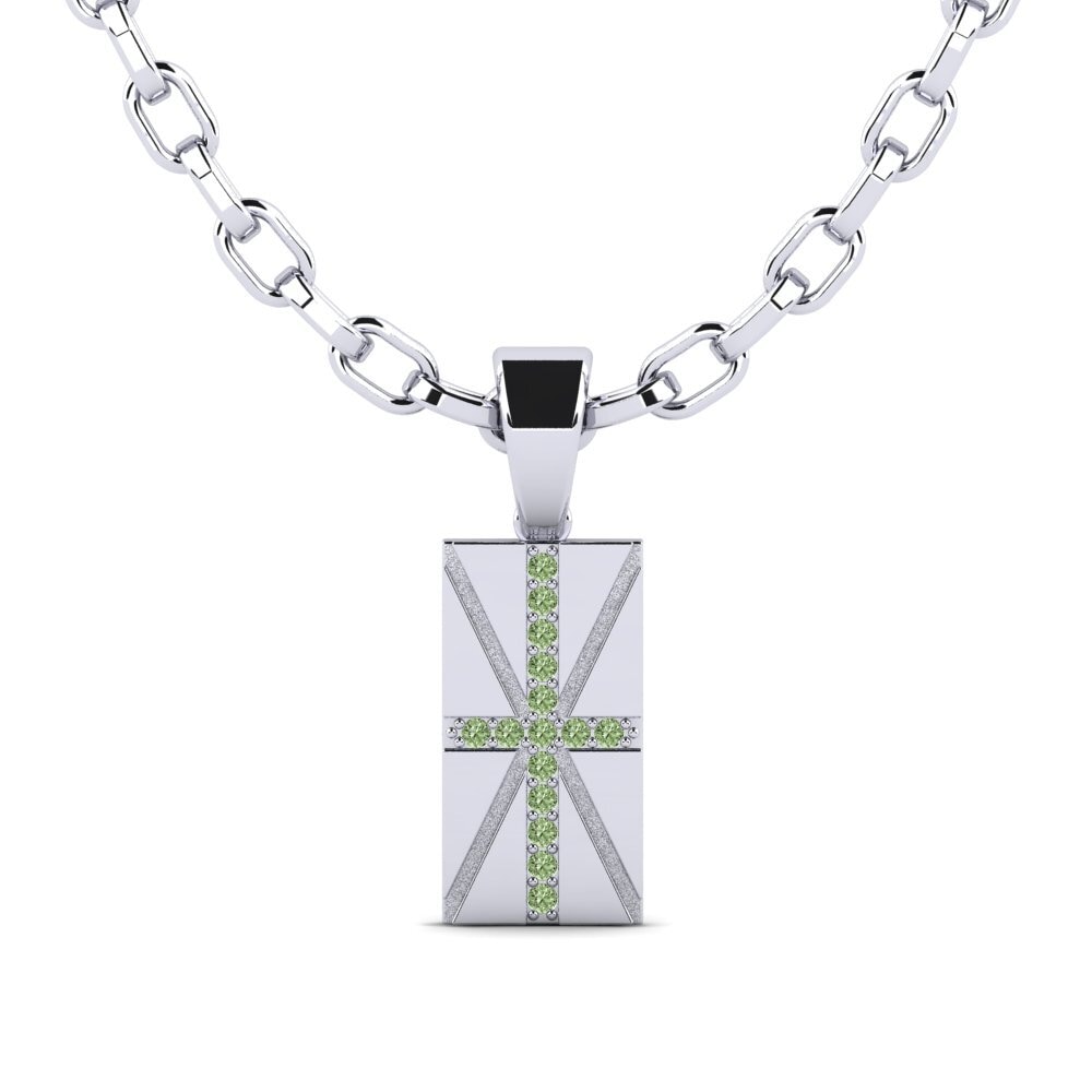 Round Green Diamond Men's Pendant Easigned