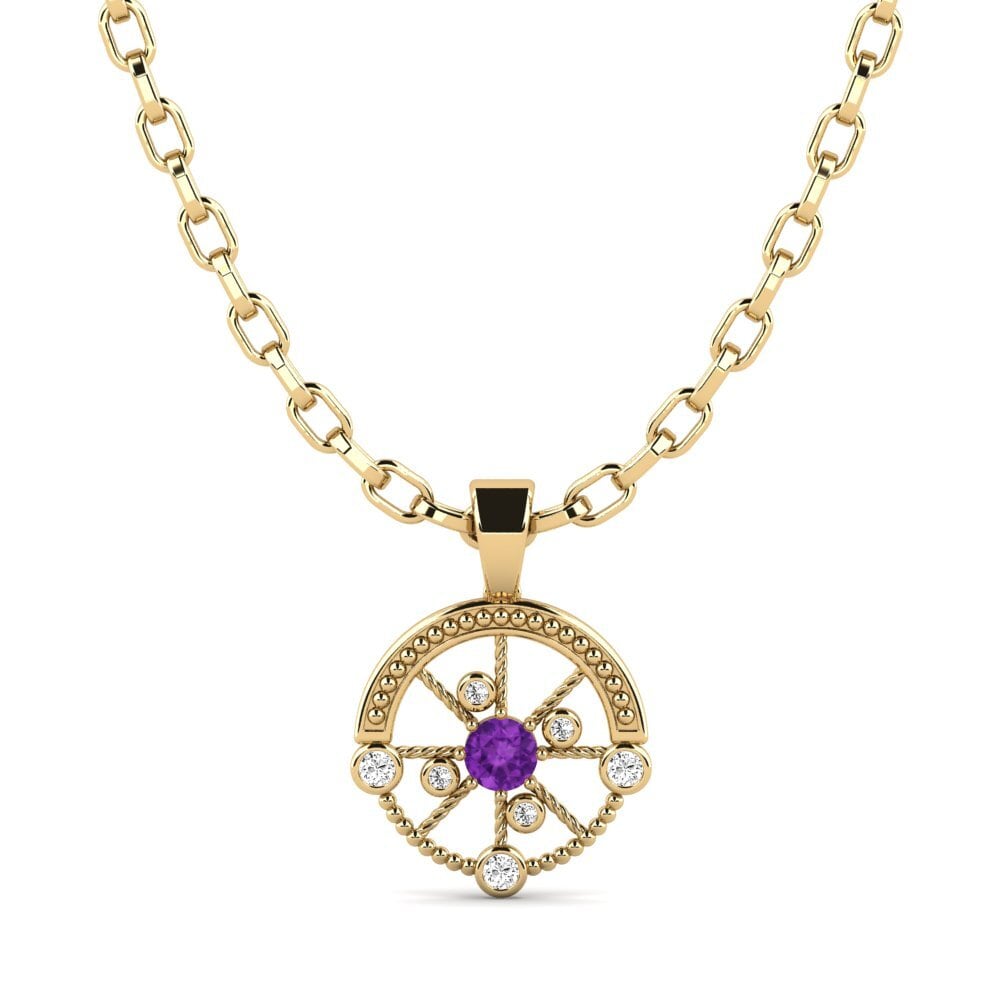 Round Amethyst Men's Pendant Oiliest