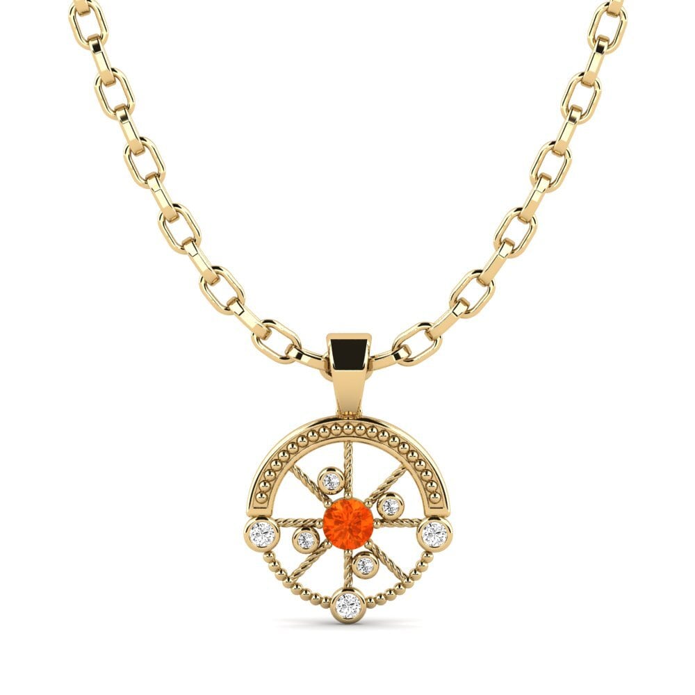 Round Fire-Opal Men's Pendant Oiliest
