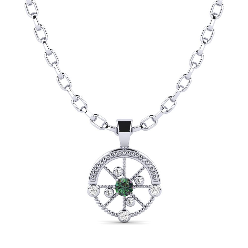 White Silver Mystic Topaz Men's Pendant Oiliest