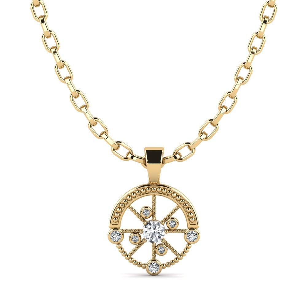 Round White Zircon Men's Pendant Oiliest