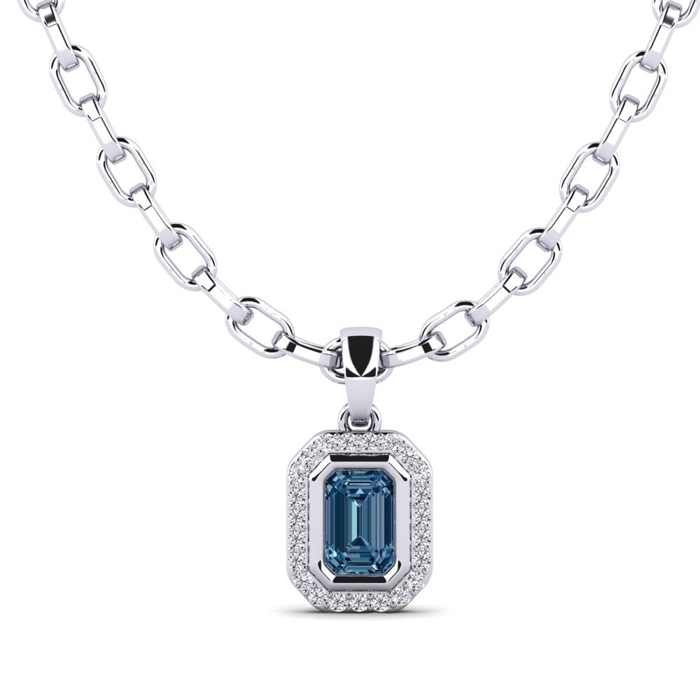 950 Platinum Blue Diamond Men's Pendant Torm