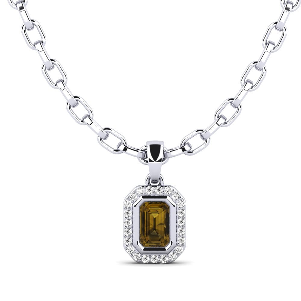 Emerald Cut Brown Zircon Men's Pendant Torm