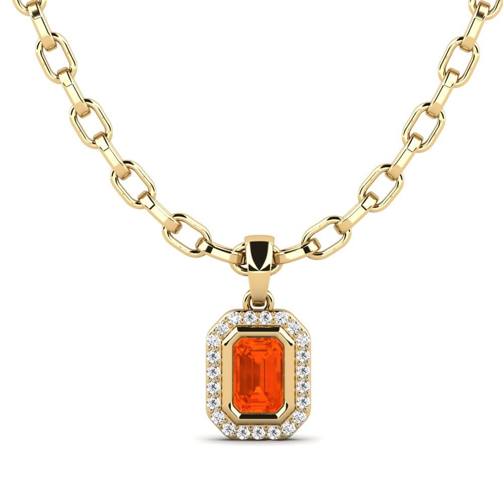 Or Jaune 585 Opale de Feu Pendentif pour homme Torm