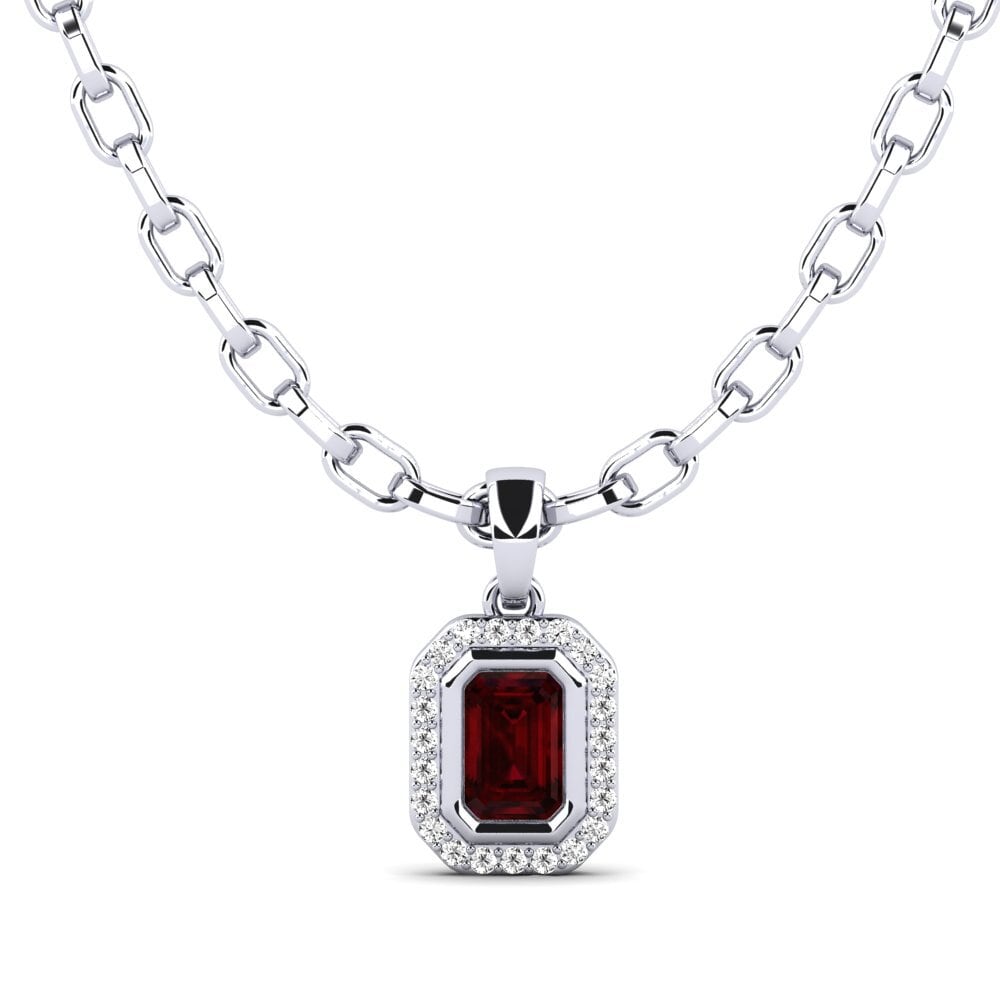 Emerald Cut Garnet Men's Pendant Torm