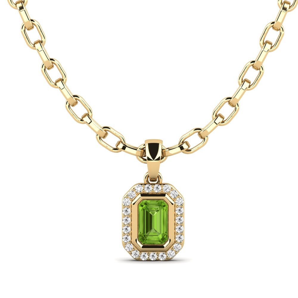 14ct Yellow Gold Peridot Men's Pendant Torm