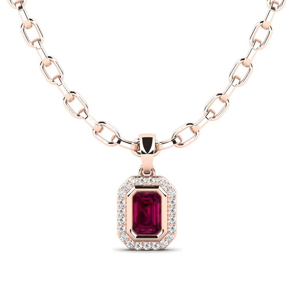 14ct Rose Gold Rhodolite Garnet Men's Pendant Torm