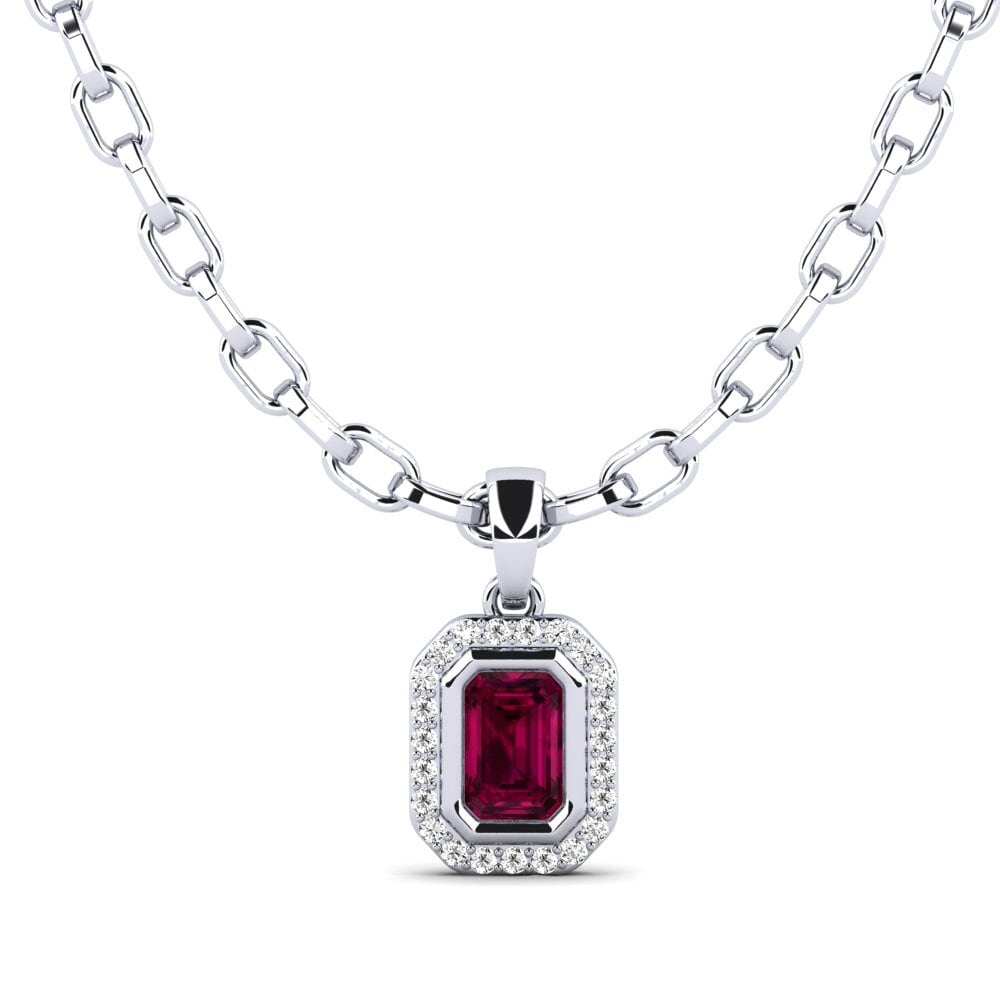 Emerald Cut Rhodolite Garnet Men's Pendant Torm