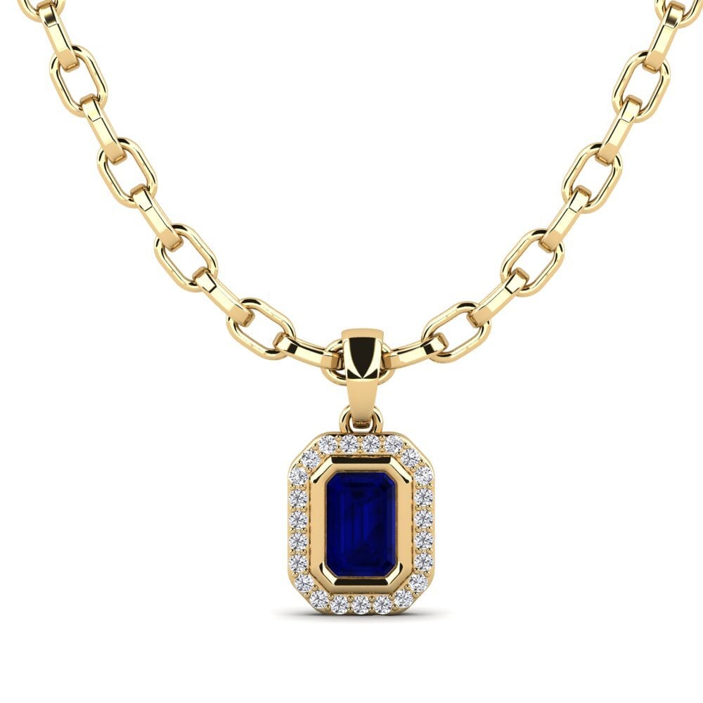 Or Jaune 585 Saphir Pendentif pour homme Torm