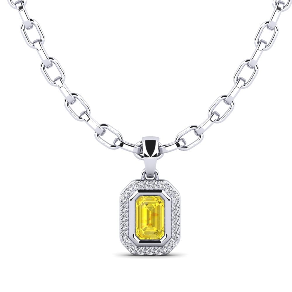 Emerald Cut Yellow Sapphire Men's Pendant Torm