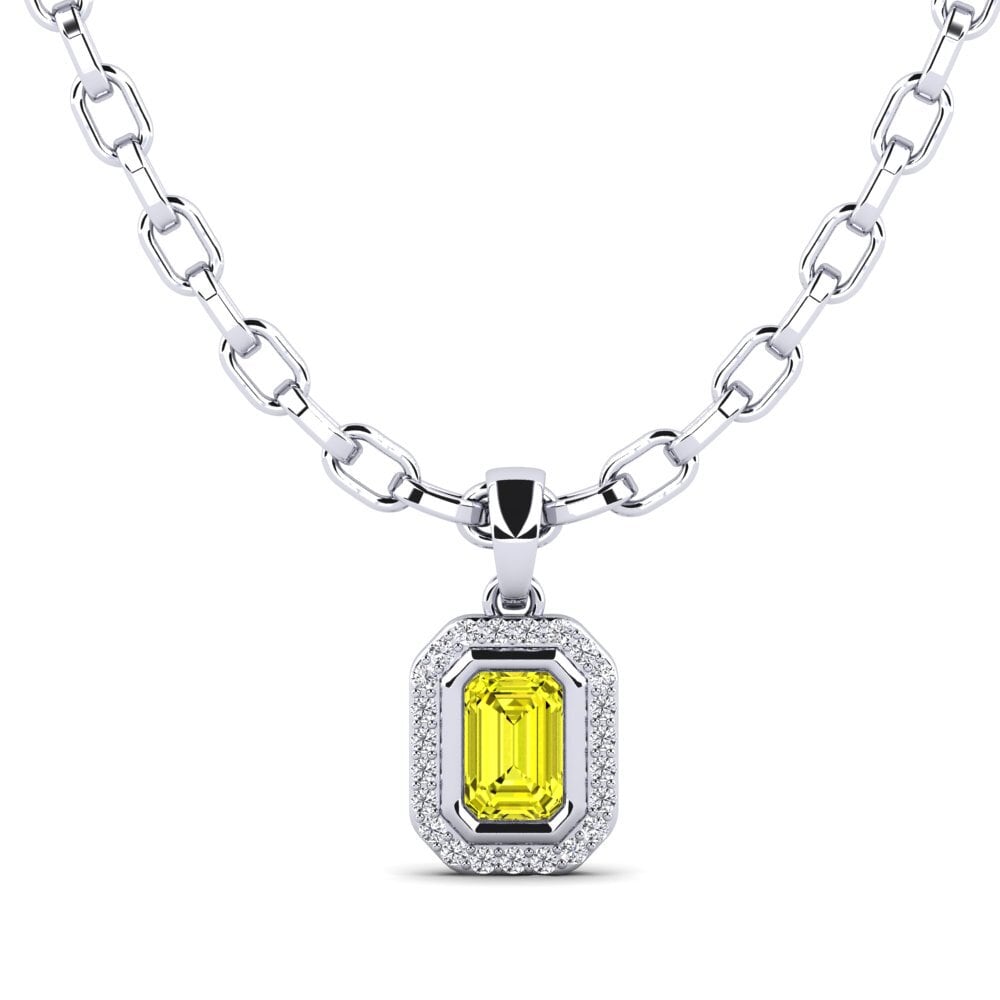 Emerald Cut Yellow Diamond Men's Pendant Torm