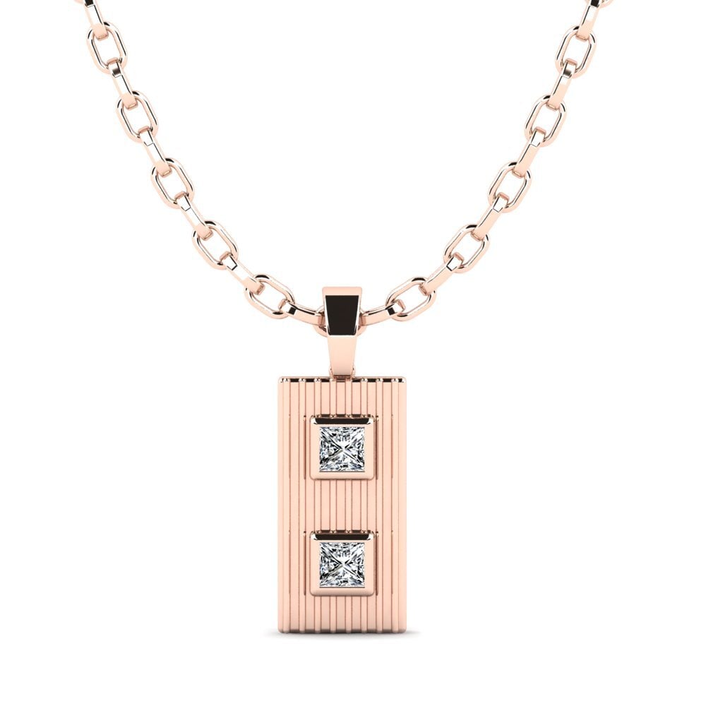 Ouro Rosa 14K Princesa Pingente masculino Weisded
