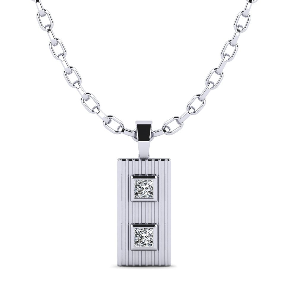 9ct White Gold Princess Men's Pendant Weisded