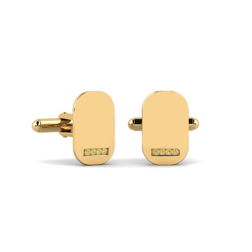 585 Gult Guld Gul Diamant Manchetknap Arcalled