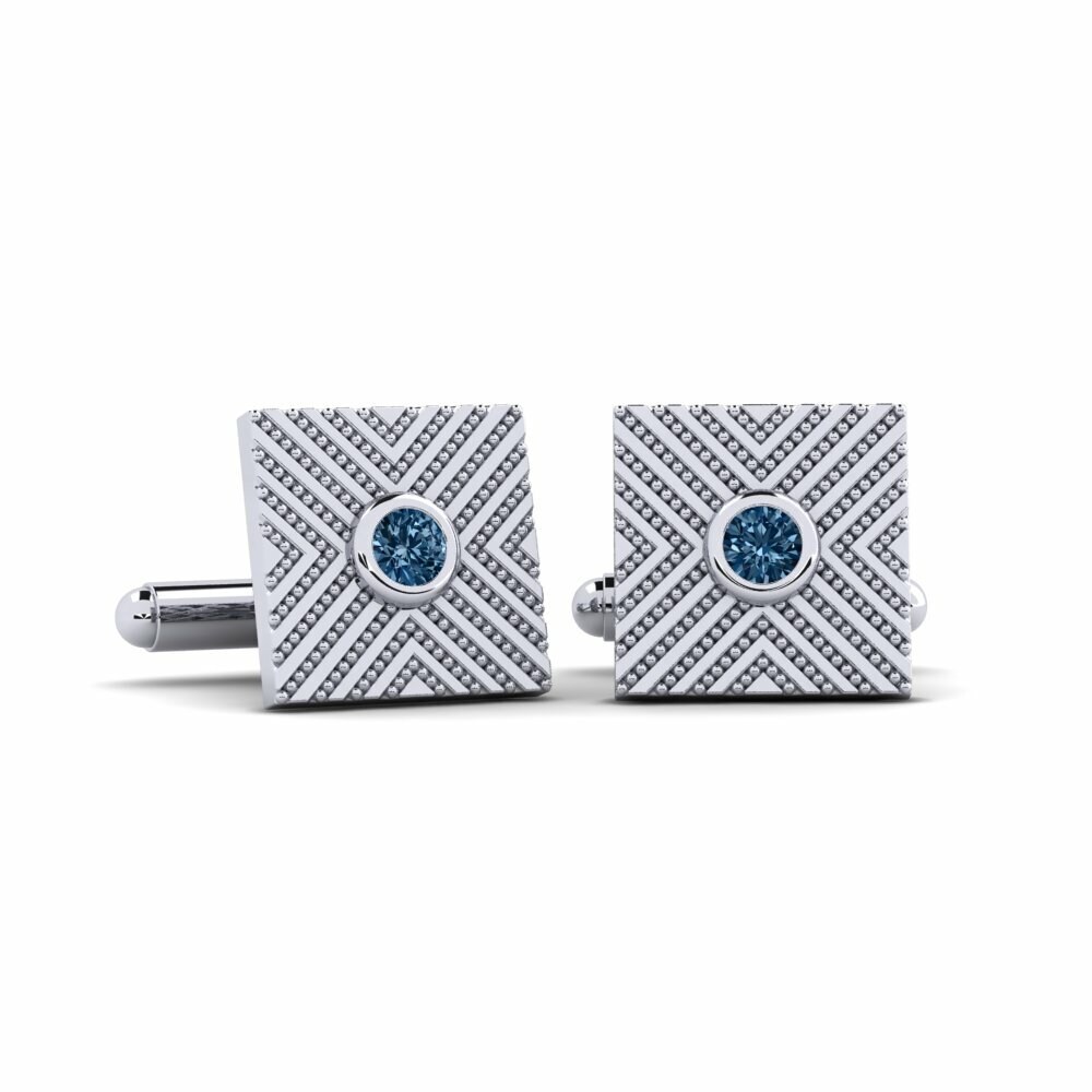 Bouton de manchette Crisp Diamant Bleu