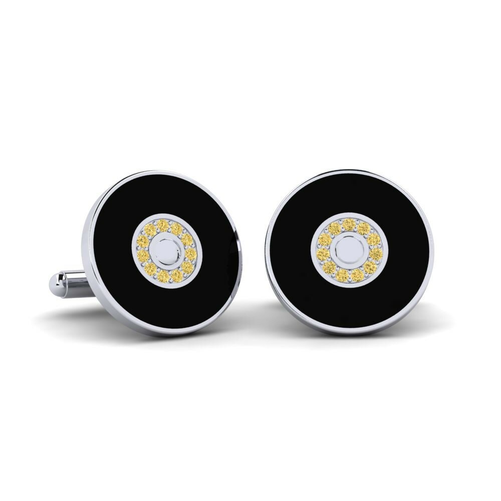 Bouton de manchette Fanes Diamant Jaune