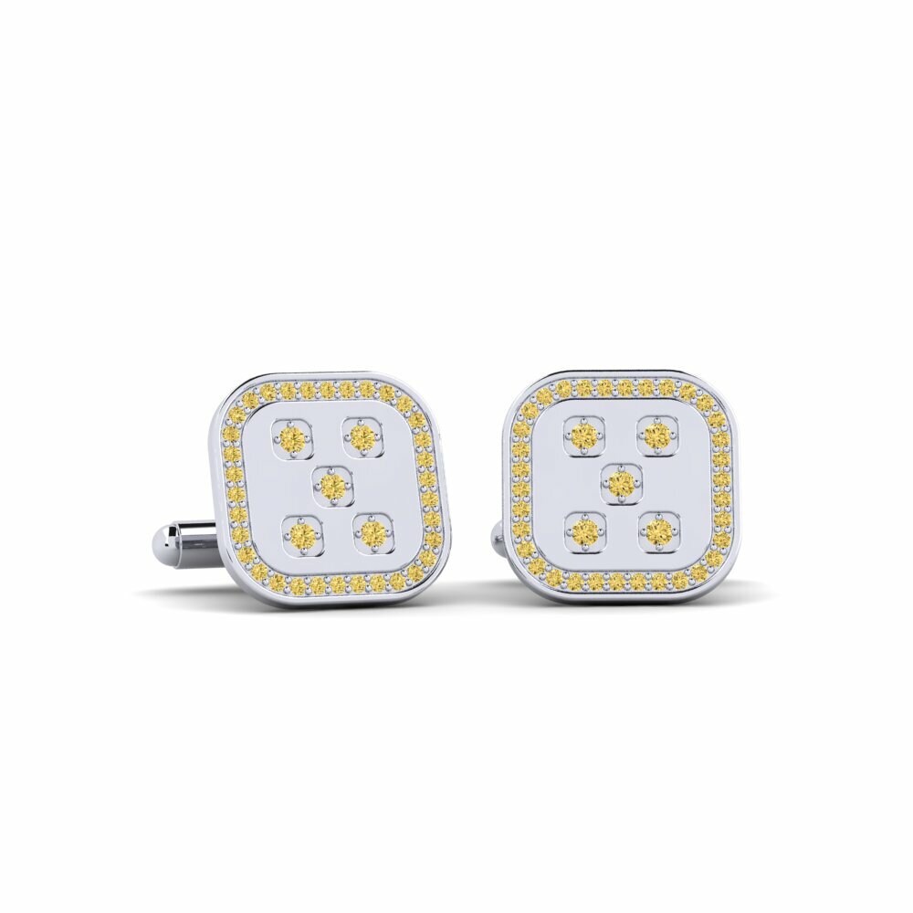 Yellow Diamond Cufflink Spelt