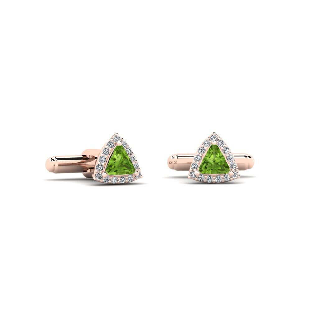14ct Rose Gold Peridot Cufflink Tantri