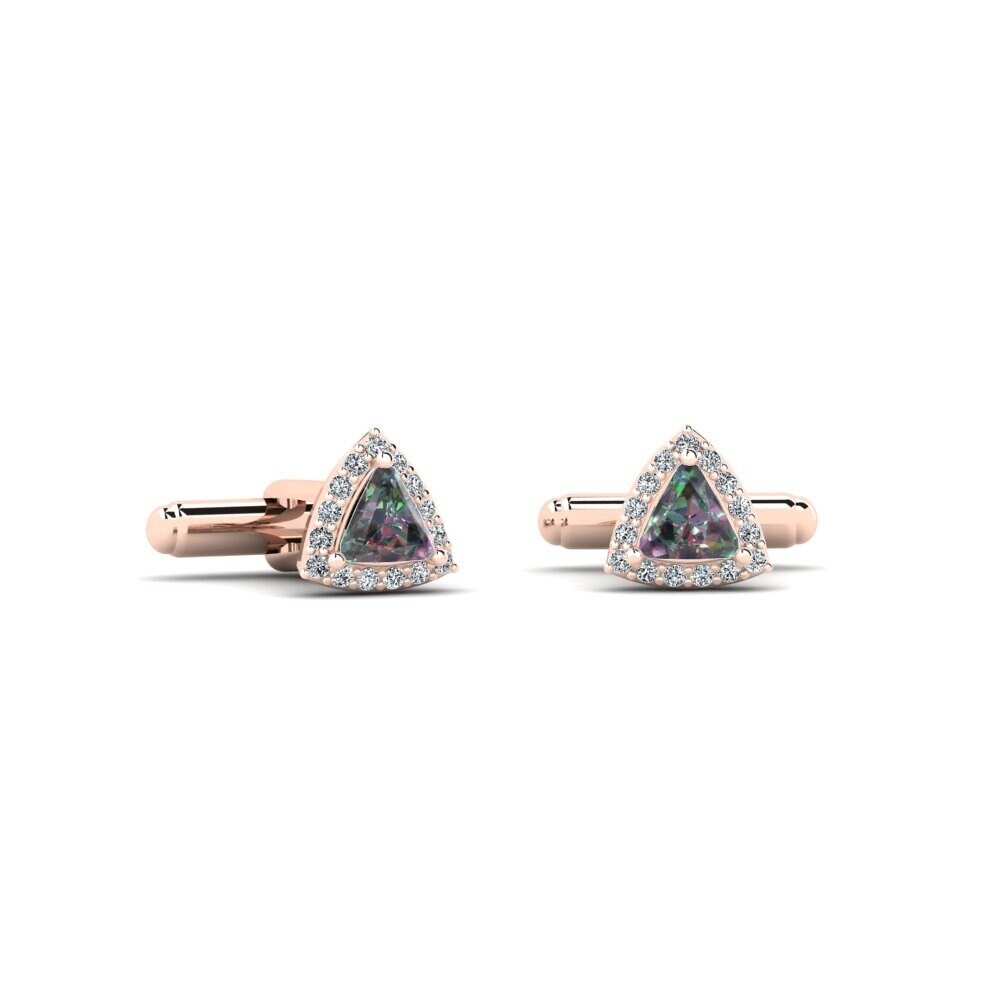 14ct Rose Gold Mystic Topaz Cufflink Tantri