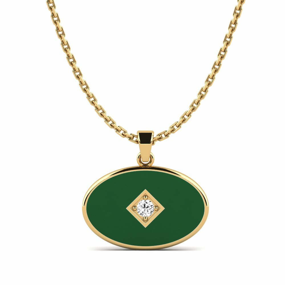 Vàng 9K Đá Moissanite Mặt dây chuyền nữ Centuer