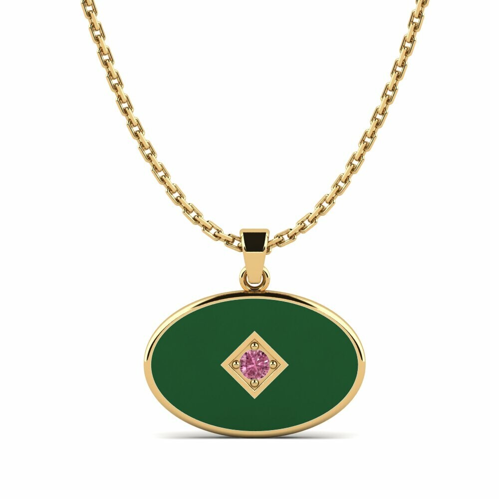 Vàng 18K Đá Rhodolite Mặt dây chuyền nữ Centuer