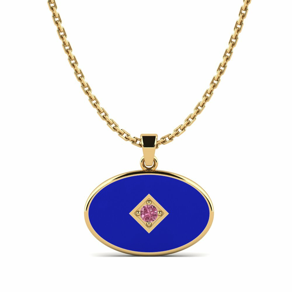 Vàng 9K Đá Rhodolite Mặt dây chuyền nữ Centuer