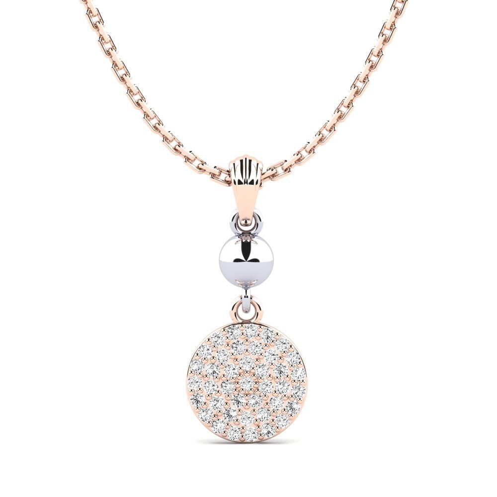 18k Oro Rosa & Blanco Moissanita Colgante de Mujer Clifpe