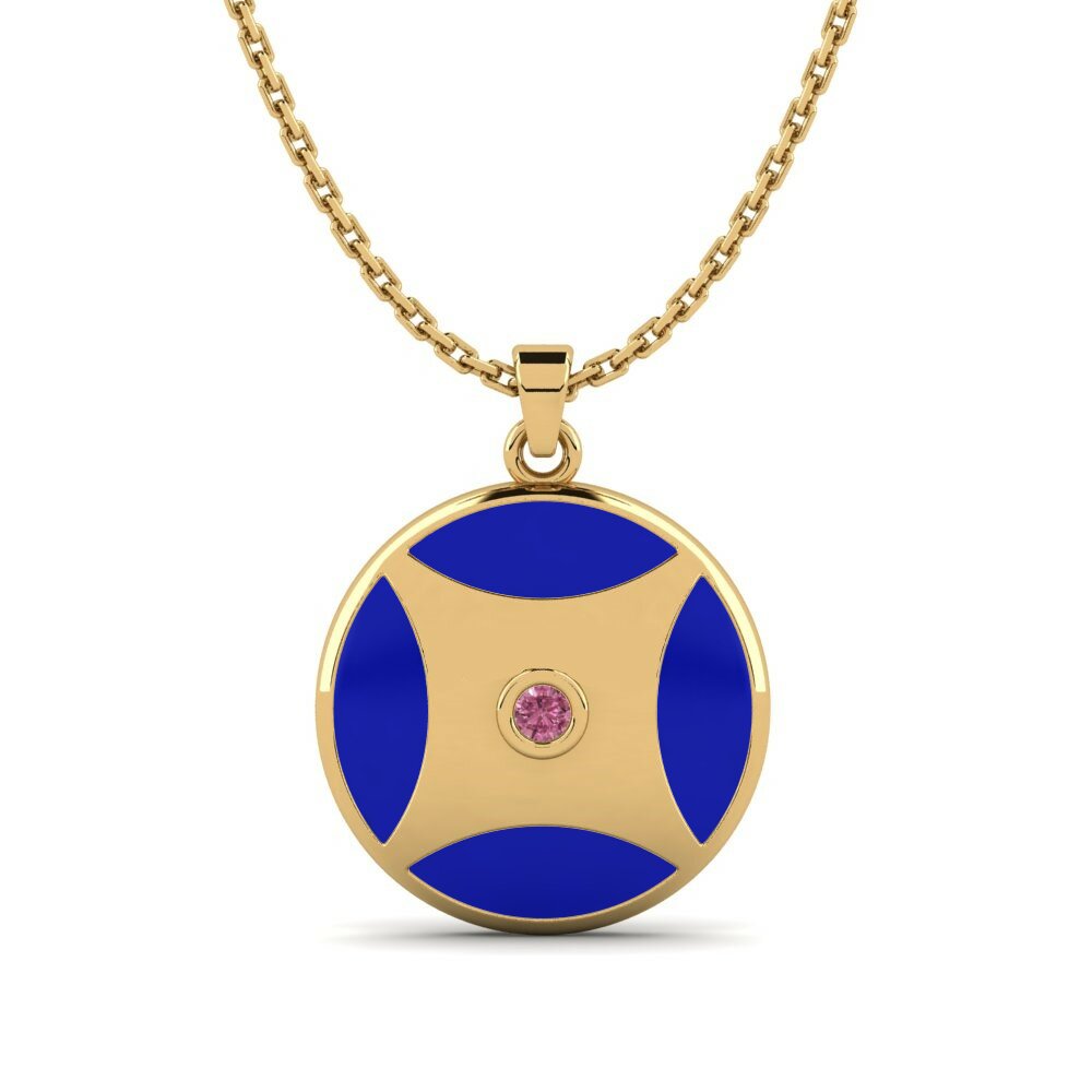 Vàng 9K Đá Rhodolite Mặt dây chuyền nữ Femalosas