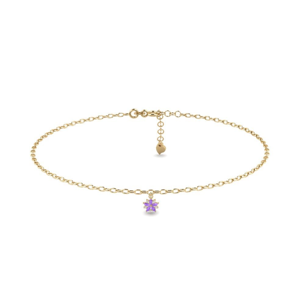 Améthyste Chaîne cheville femme Lakish