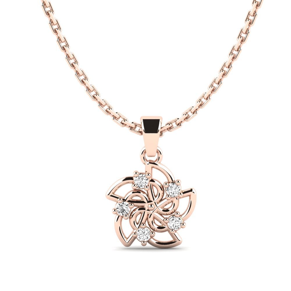 14K Rose Gold Moissanite Pendant Accolade