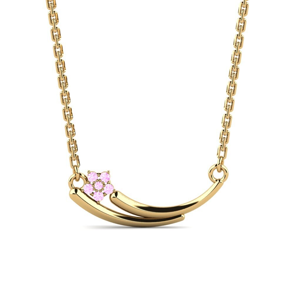 Pink Sapphire Women's Necklace Agnesge